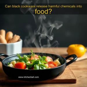 Artistic representation for Can black cookware release harmful chemicals into food?