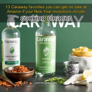 Artistic representation for 13 Caraway favorites you can get on sale at Amazon if your New Year resolutions include cooking cleaner