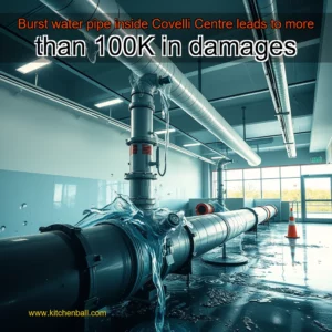 Artistic representation for Burst water pipe inside Covelli Centre leads to more than 100K in damages