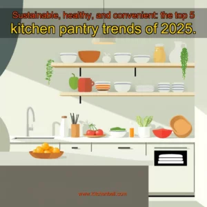 Artistic representation for Sustainable, healthy, and convenient: the top 5 kitchen pantry trends of 2025.