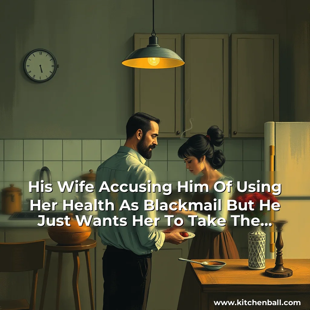 Artistic representation for His Wife Accusing Him Of Using Her Health As Blackmail But He Just Wants Her To Take The Decorations Out Of Their Kitchen So He Can Cook