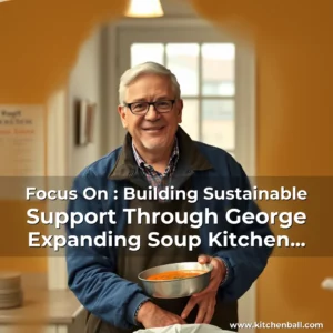Artistic representation for Focus On : Building Sustainable Support Through George Expanding Soup Kitchen Network, Creating Community Partnerships, And Increasing Volunteer Engagement.